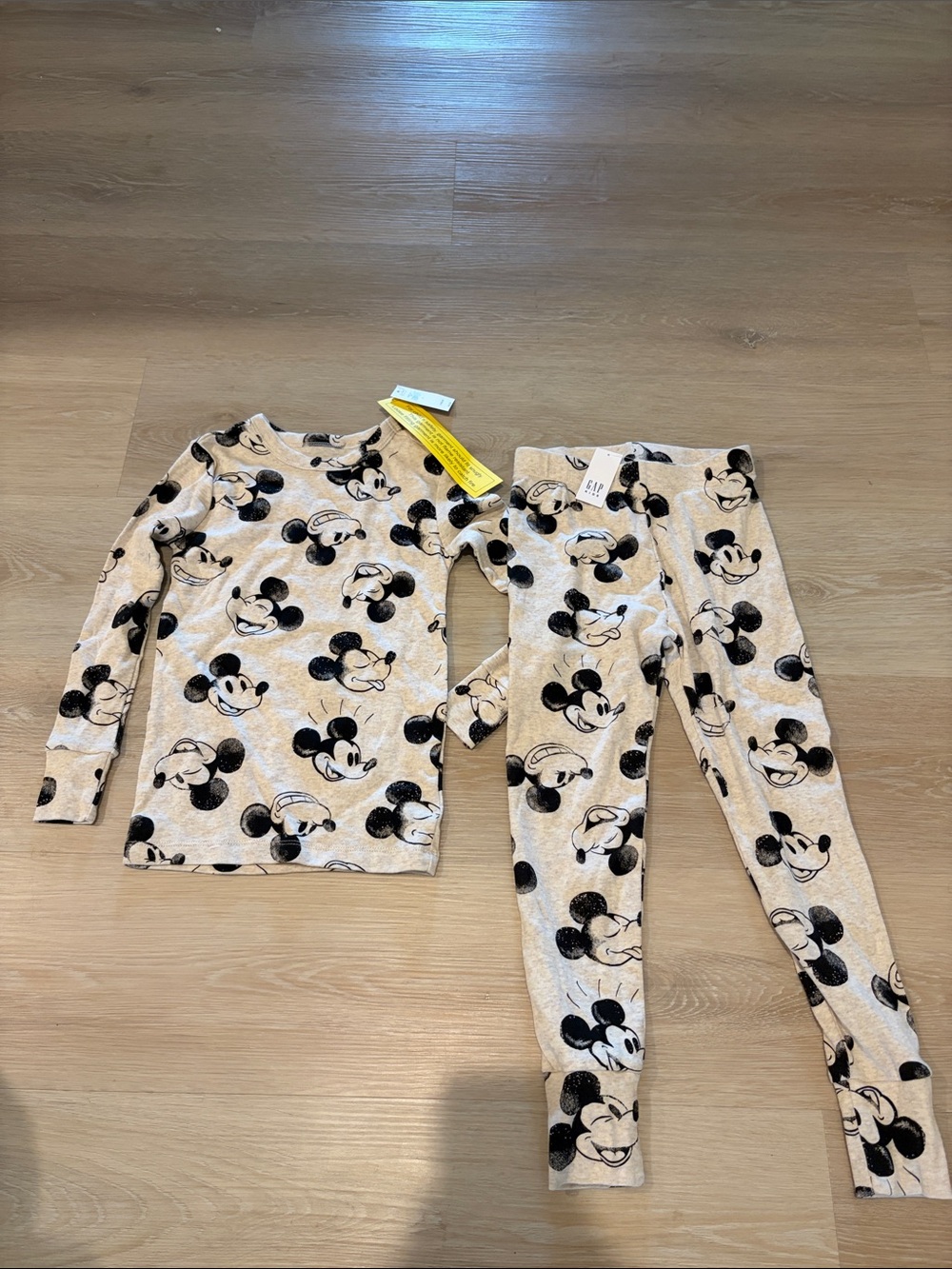 GAP Beige Mickey Mouse Kids Pajama Set
